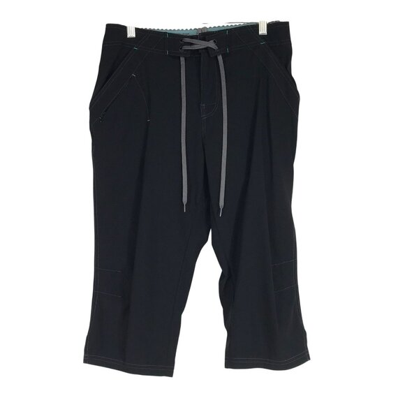 Novara Pants - NOVARA - WOMEN'S MEDIUM - BLACK NYLON BLEND PADDED CYCLING CAPRI'S